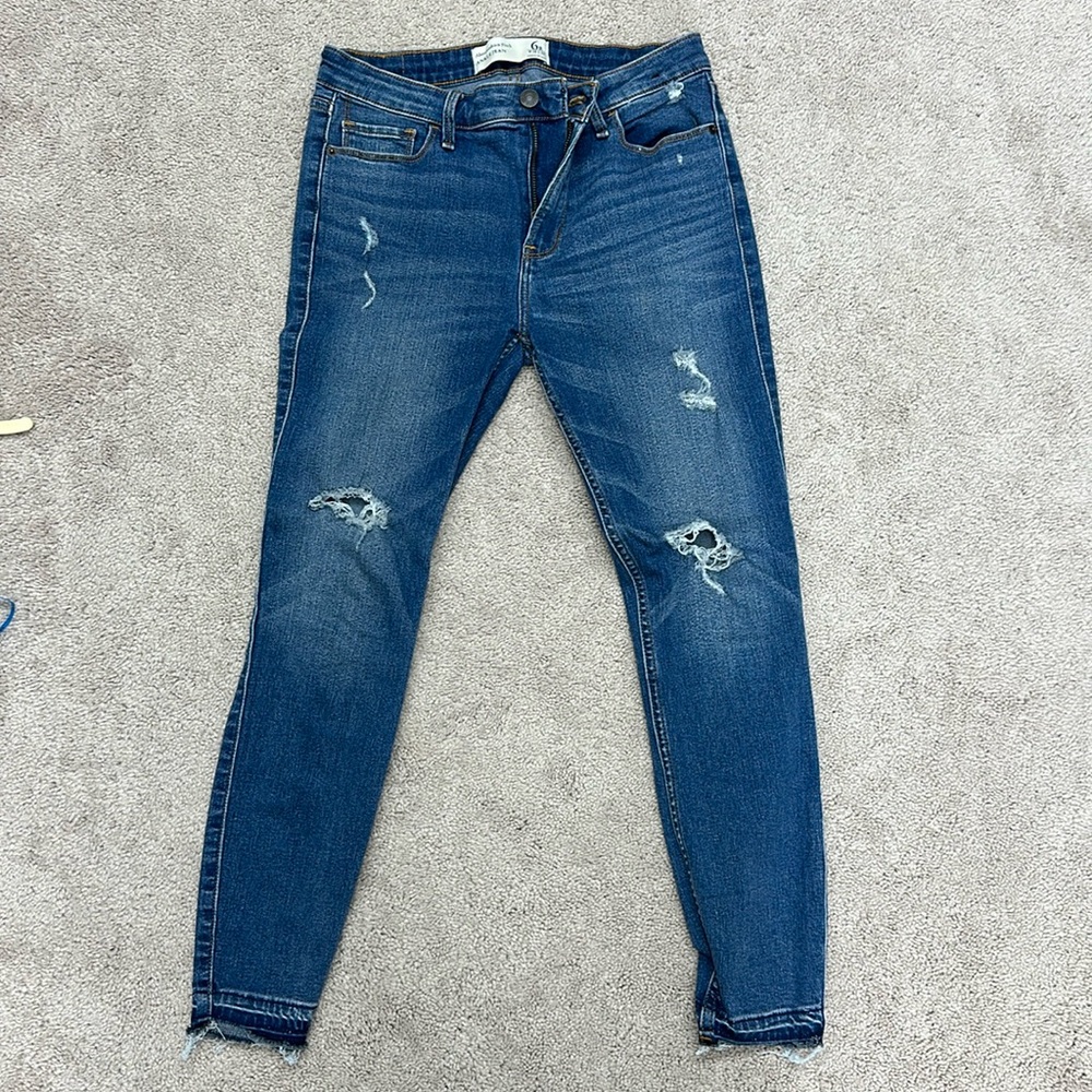 Abercrombie and Fitch Distressed Ankle Jean